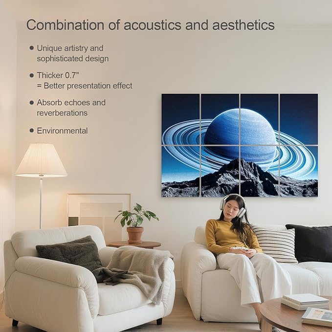 UMIACOUSTICS 8 Pcs 0.7Inch Thick Art Acoustic Panels, Total 47.2” x 31.5” - Image 4