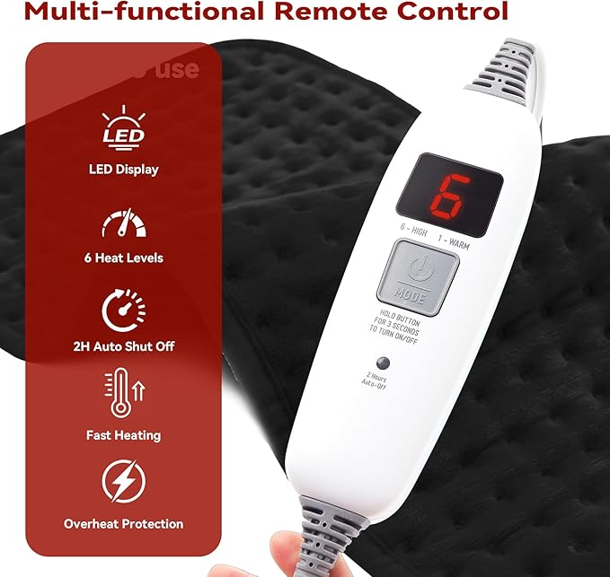 MASVIS Heating Pad for Back Pain, Electric Heating Pads - Image 6