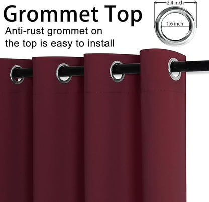 JIUZHEN Burgundy Blackout Curtains - Image 5