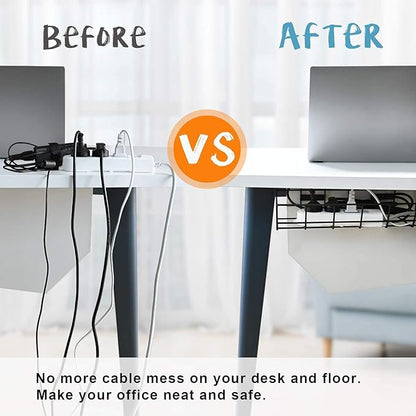 Under Desk Cable Management- 4 Pack Cord Organizer. Metal Wire Cable Management - Image 2