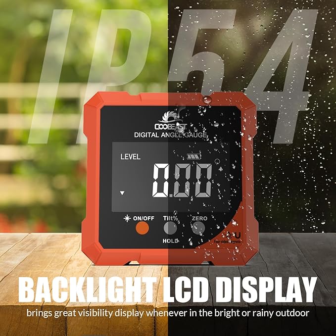 Digital Angle Finder with Laser, 4-side Magnetic Digital Angle Gauge, - Image 5