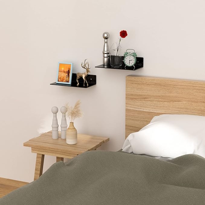 12 Inches Acrylic Wall Shelves 2 Pack, Floating Shelf - Image 6