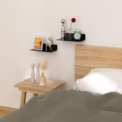 12 Inches Acrylic Wall Shelves 2 Pack, Floating Shelf - Image 6