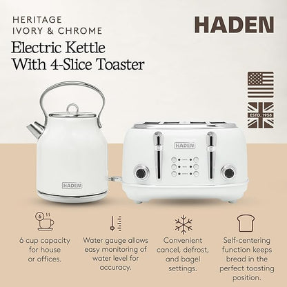Haden Heritage Stainless Steel Body Retro Electric Tea Kettle - Image 2