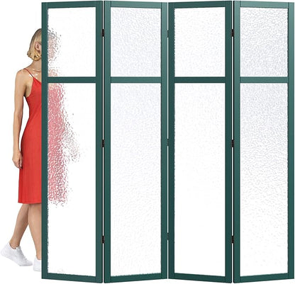 Acrylic Room Divider, 4-Panel Freestanding Partition Screen, Frosted - Image 9