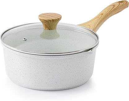 SENSARTE White Ceramic Nonstick Saucepan by SENSARTE