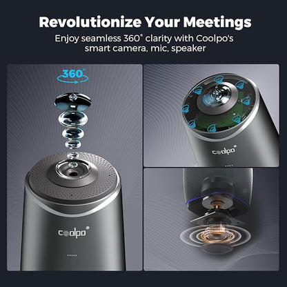 COOLPO Camera 360, 4K Video Conference Room Camera System, AI Driven Speaker - Image 2