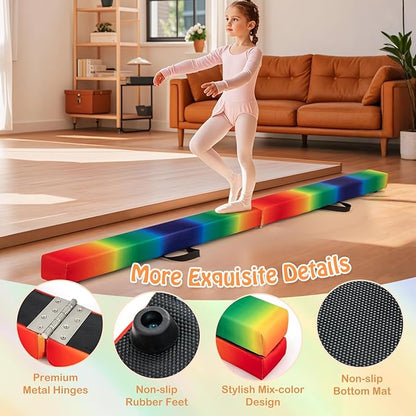 Giantex 7FT/8FT/9FT Balance Beam, Folding Gymnastics Beam w/Carry Handles - Image 5