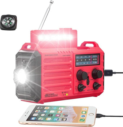 Weather Radio NOAA Alert with Battery Backup 18500mWh, Portable AM FM Shortwave by Mesqool