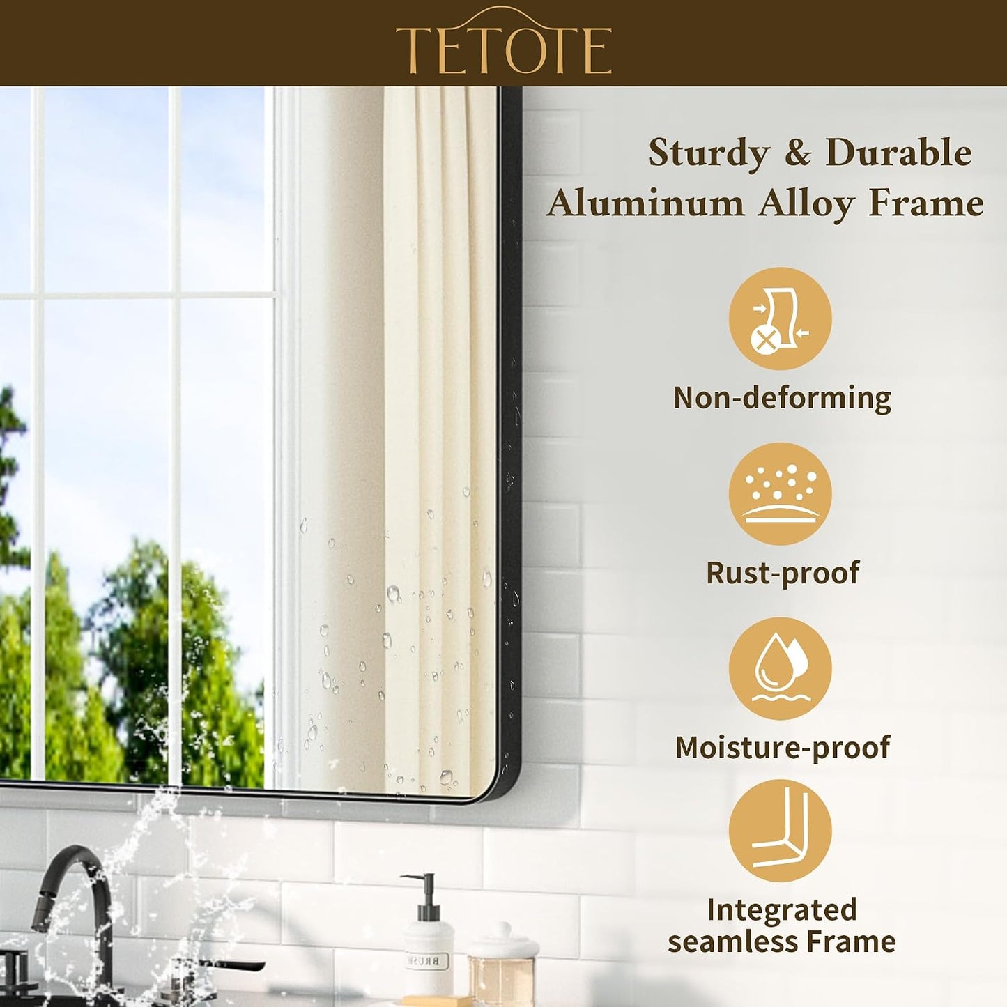 Black Bathroom Mirror 20 x 30 Inch Matte Black Bathroom Mirrors, Tempered Glass, Modern Farmhouse Wall Mounted Mirror for Decorative(Horizontal/Vertical)
