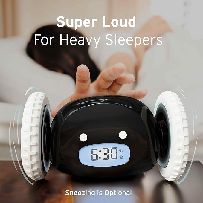 CLOCKY Extra Loud Alarm Clock for Heavy Sleepers on Wheels Rolls Runs Away - Image 5