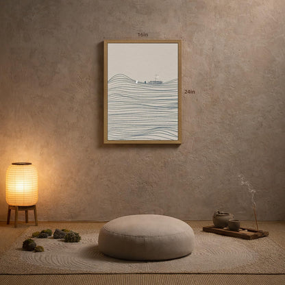 EisEver Jesus and Peter Walking on Water Wall Art, Modern Minimalist Christian Faith Decor, Abstract Bible Story Canvas Print, Inspirational Religious Artwork for Church Prayer Room Wood Framed 12x16 Inch