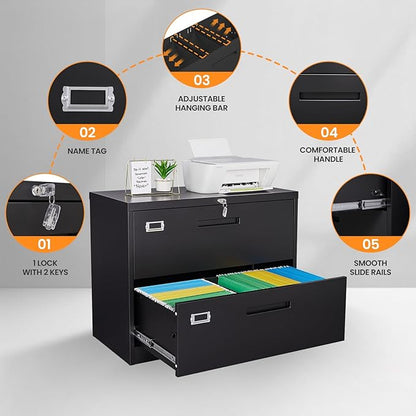 2 Drawer File Cabinets for Home Office, Metal Filing Cabinet - Image 6