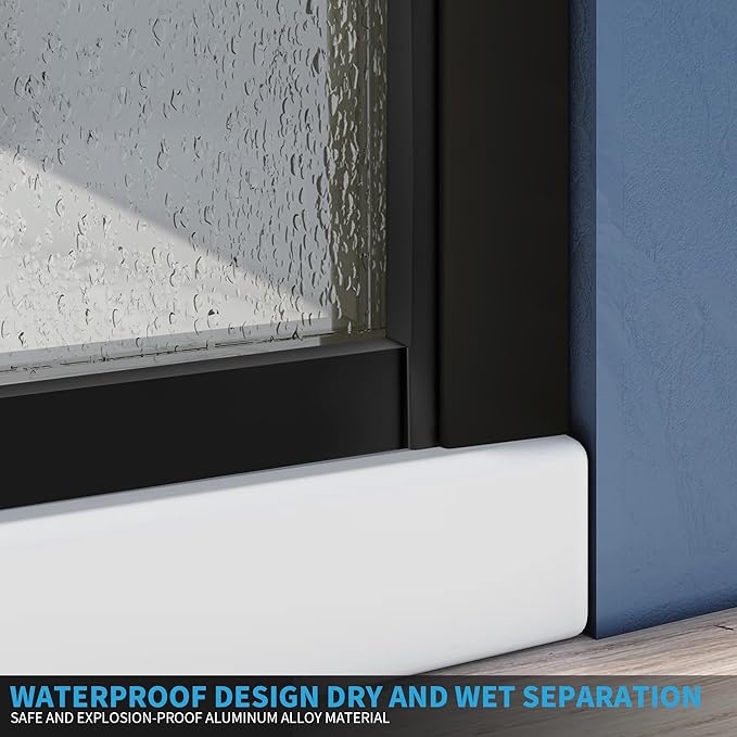 Shower Panel 48W*74H Inch, Bathroom Framed Fixed Glass Door, 5/16" Thick Clear - Image 4