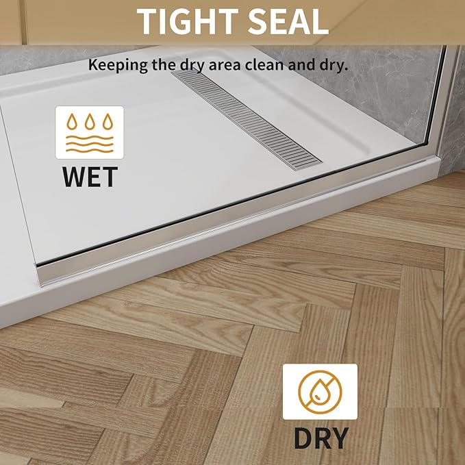 Shower Glass Panel 36" W * 76" H, Semi-Framed Glass Screen, Single Panel - Image 8