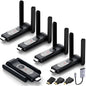 Wireless HDMI Transmitter and 4 Receivers, Extender Plug and Play, Smart by ANQIPUTECH