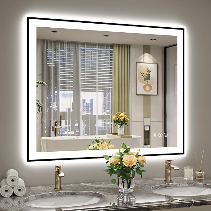 YEELAIT 44x36 Inch LED Bathroom Mirror by YEELAIT