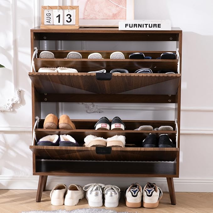 Shoe Cabinet Storage, Farmhouse Freestanding Organizer - Image 8
