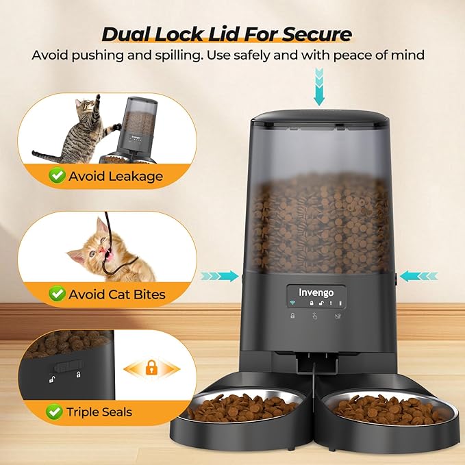 Automatic Cat Feeder with App Control, 5L Food Dispenser - Image 6