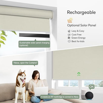 ZSHINE Motorized Blackout Window Blinds Customize Width Remote Control - Image 4