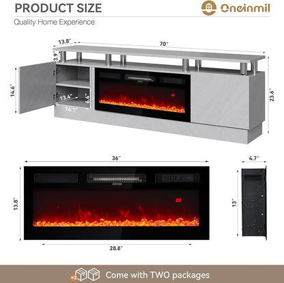 oneinmil 36" Electric Fireplace Integrated TV Stand - Image 8