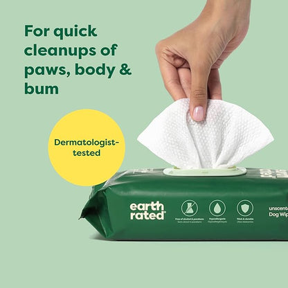Earth Rated Pet Wipes for Dogs and Cats, Hypoallergenic, Cleaning and Hydrating - Image 2
