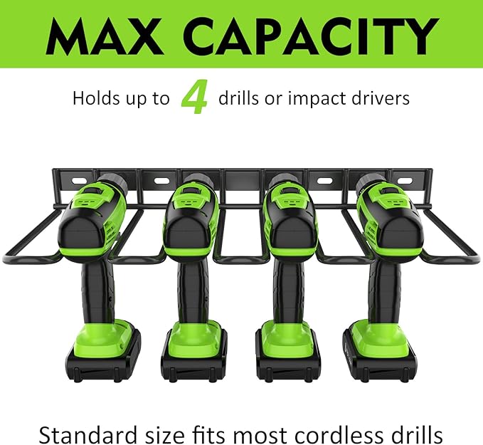 2 Pack Power Tool Organzier Wall Mount, Thicked Heavy Duty Drill Holder - Image 4