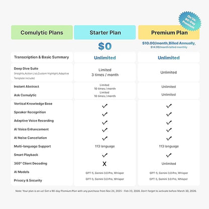 Comulytic Note Pro AI Voice Recorder, Unlimited Transcribe & Summarize - Image 9
