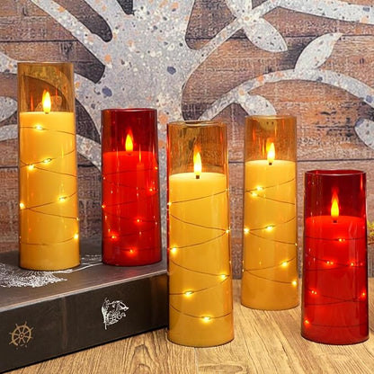 Flameless Candles with Embedded Star String, Battery Operated LED Pillar - Image 6