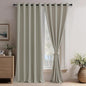 JIUZHEN Silver Grey Blackout Curtains by JIUZHEN