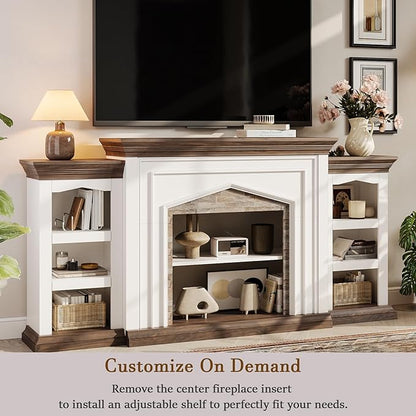 LGHM 80" Fireplace TV Stand for TVs Up to 90 Inch, Electric Fireplace - Image 9