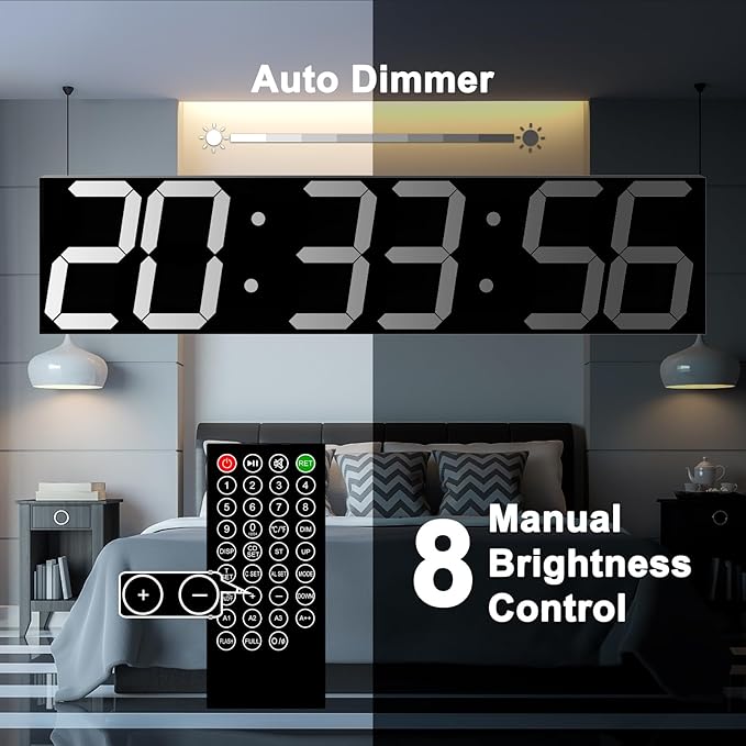 CHKOSDA Digital Wall Clock, Oversize Led Digital Clock - Image 3