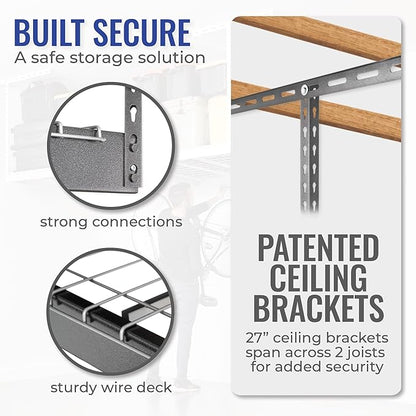 SafeRacks 4ft x 8ft Overhead Garage Storage Rack 2 Rack Pack - Image 5