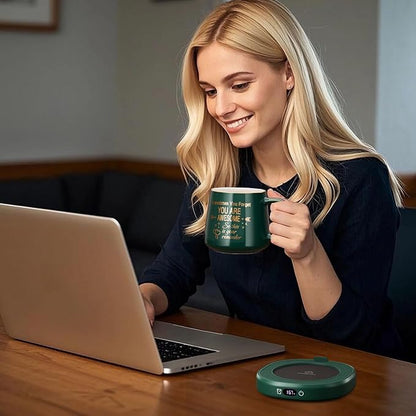 Coffee Mug Warmer & You are Awesome Mug Set, Electric Cup Warmer - Image 3