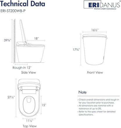 Eridanus Smart Toilet with Bidet Built in, One Piece Bidet Toilet - Image 15