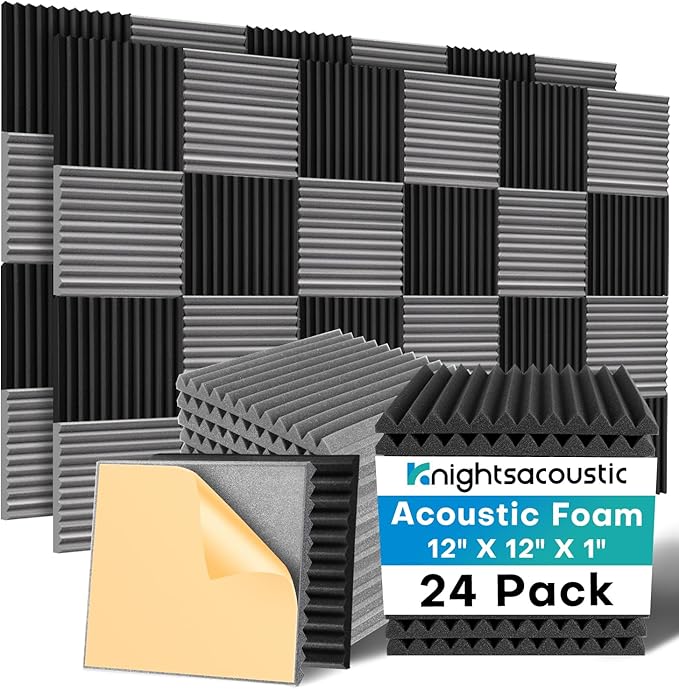 Knightsacoustic 24 Pack Sound Proof Foam Panels by Knightsacoustic