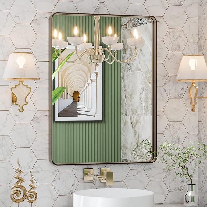 LOAAO 22”X30” Bronze Bathroom Mirrors by LOAAO