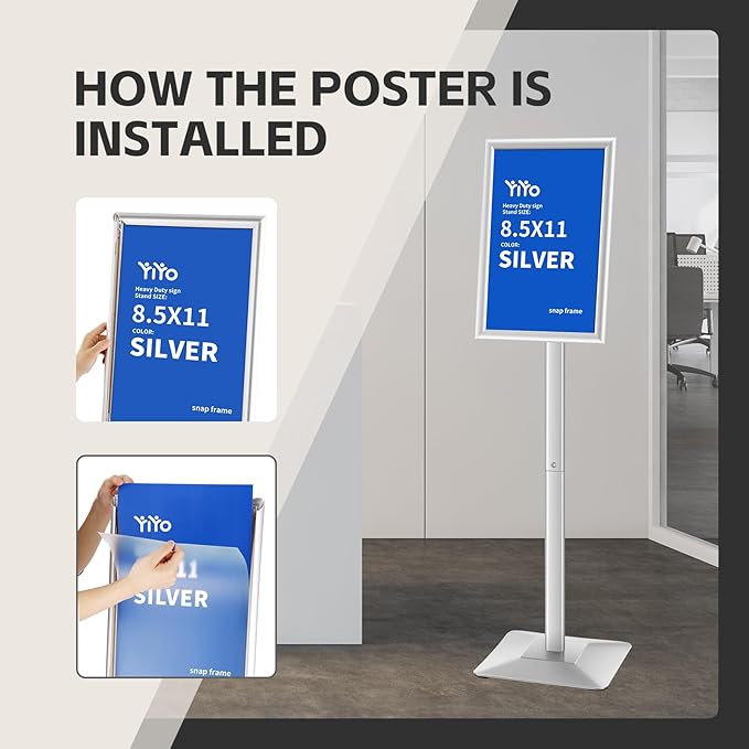 YIYO Sign Stand Poster Stand，adjustable heavy duty pedestal Sign Holder Floor - Image 2