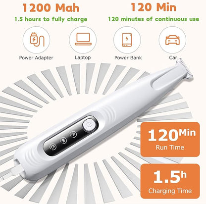 Dog Paw Trimmer with LED Light, 18mm Widen Blade, 35dB Low Noise, LED Display - Image 7
