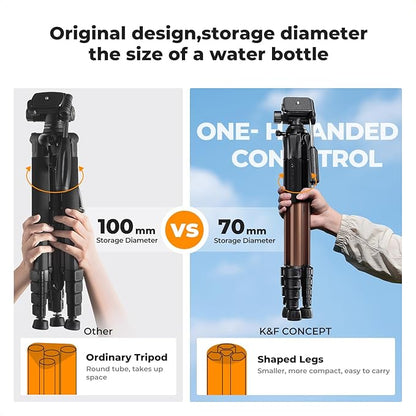 K&F CONCEPT Camera Tripod, Cellphone Clip - Image 2