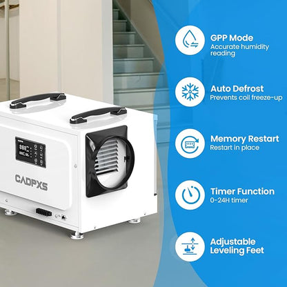 CADPXS Crawl Space Dehumidifier, 125 Pints Commercial Dehumidifiers - Image 5