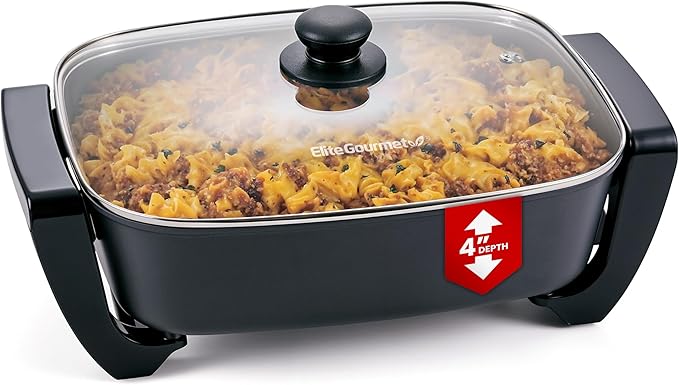 Elite Gourmet 15" x 12" x 4" Electric Skillet, Xtra Deep Dish, Ceralast™ PFAS by EliteGourmet