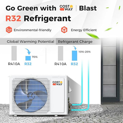 COSTWAY 18000BTU Mini Split Air Conditioner& Heater, 19 SEER2 208-230V - Image 8