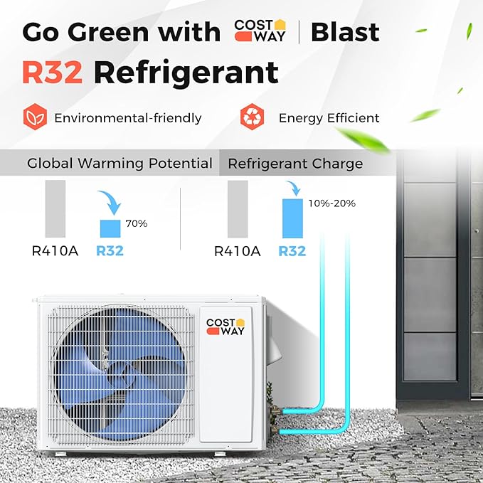 COSTWAY 9000BTU Mini Split Air Conditioner& Heater, 17 SEER2 208-230V - Image 6