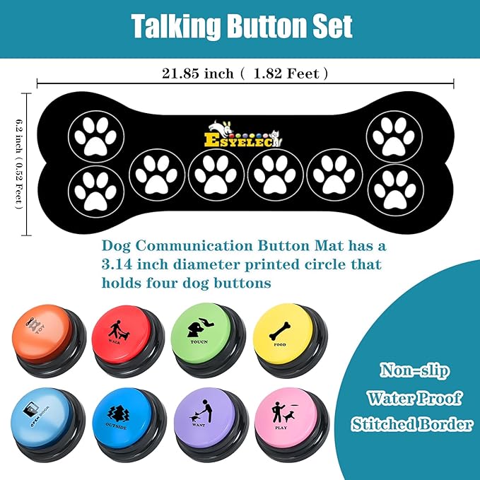 Dog Buttons for Communication Starter Pack 8 Dog Talking Button Set, 30s Voice - Image 4