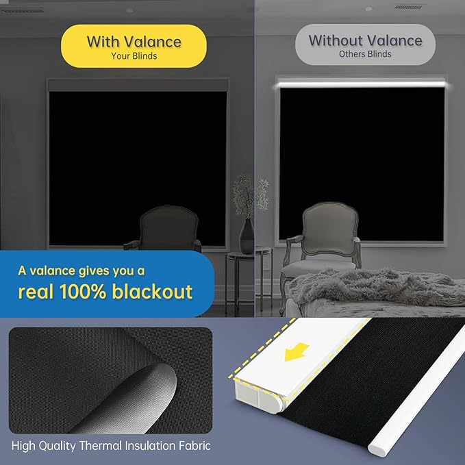 DENFOON Motorized Blinds with Remote, Thermal ElectricBlinds【Solar Panel】 - Image 3