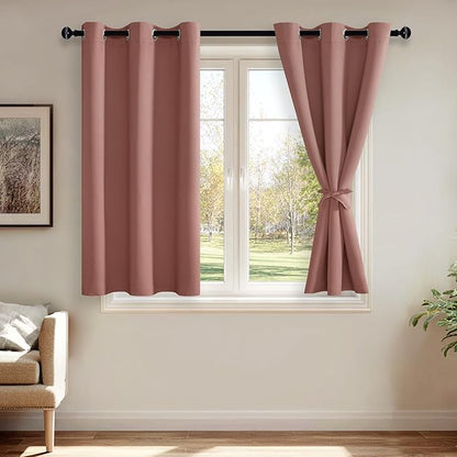 JIUZHEN Dried Rose Blackout Curtains by JIUZHEN