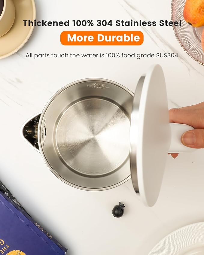 Electric Kettle Stainless Steel, 1.0L Small Water Boiler 1200W Fast Boiling - Image 3