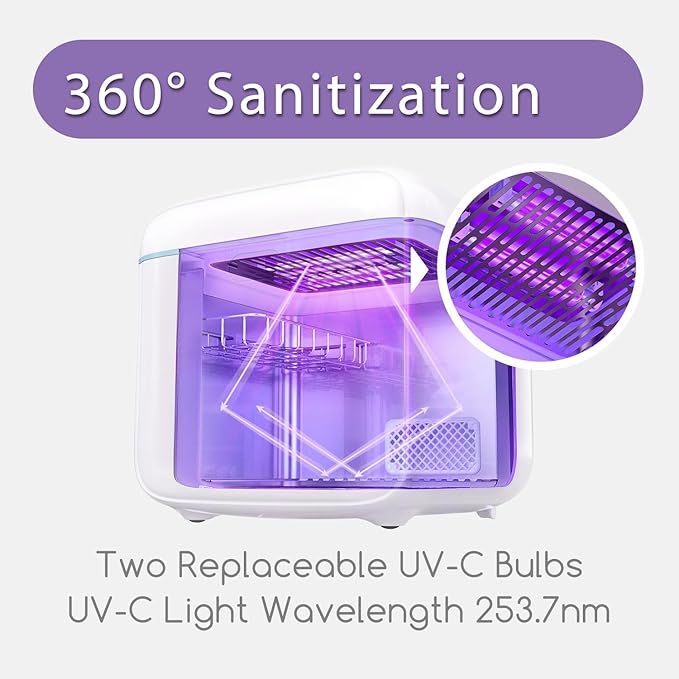 Papablic 4-in-1 UV Light Sanitizer and Dryer, Large Capacity UV-C Cleaner - Image 3