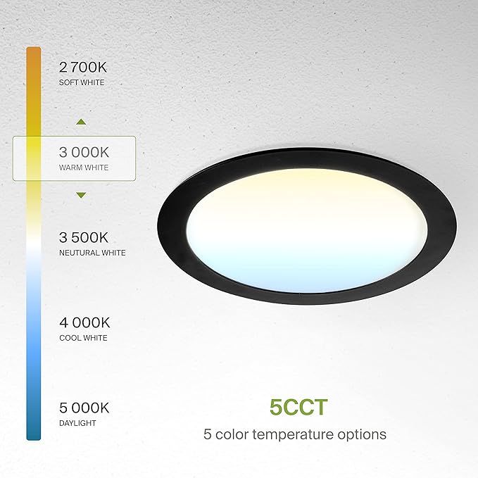 ASD 4 Pack 8 Inch LED Recessed Light 20W, 5 CCT 2700K-5000K CRI90+, IC Rated - Image 6